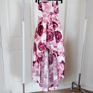 NWT Speechless Hi-Lo Party Prom Dress Strapless (optional straps) Roses Size 0